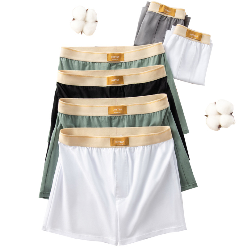 Boyshort Underwear - 1pcs ชาย Arrow กางเกงผู้ชายกางเกงขาสั้นผ้าฝ้ายหลวมกลางเอว Men's PLUS