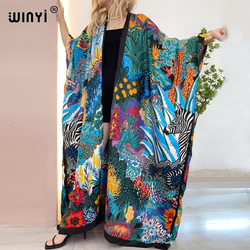 Robe Silk Women - WINYI Middle East Kimono ผู้หญิง Cardigan