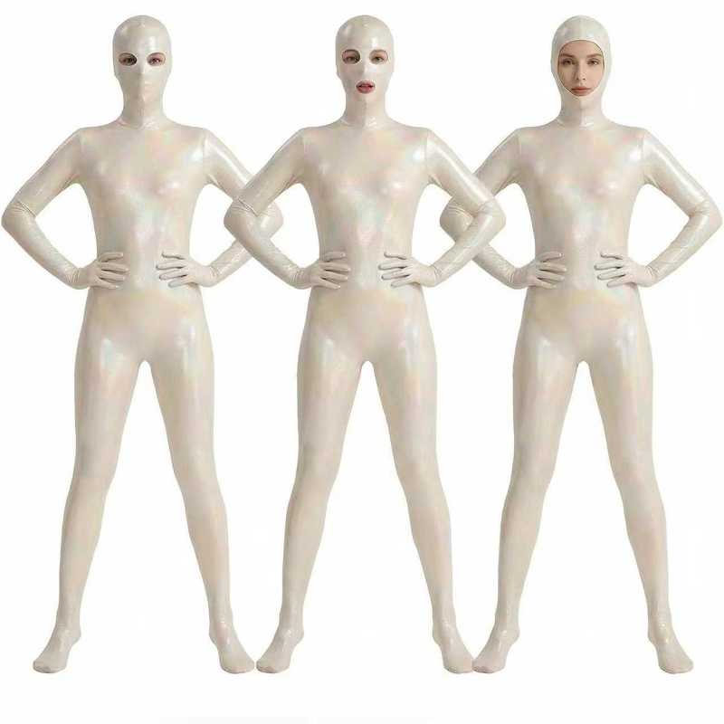 Shapewear Bodysuit Firm - ชุดบอดี้สูทเซนไทไล่เฉดสีเงาสำหรับผู้หญิง ผ้ายืดหยุ่นสูง เงาฉ่ำ แนบเนื้อ ชุดโยคะกระชับสัดส่วน คอสเพลย์
