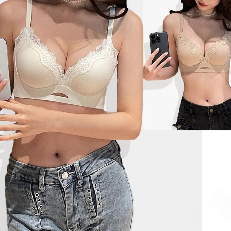 Bralette Wireless Soft - บราเล็ตต์ลูกไม้เนื้อแมทท์สุดหรู คัพ AB บราไร้โครงดันทรงสำหรับหน้าอกเล็ก ช่วยเก็บกระชับ ป้องกันการหย่อนคล้อย