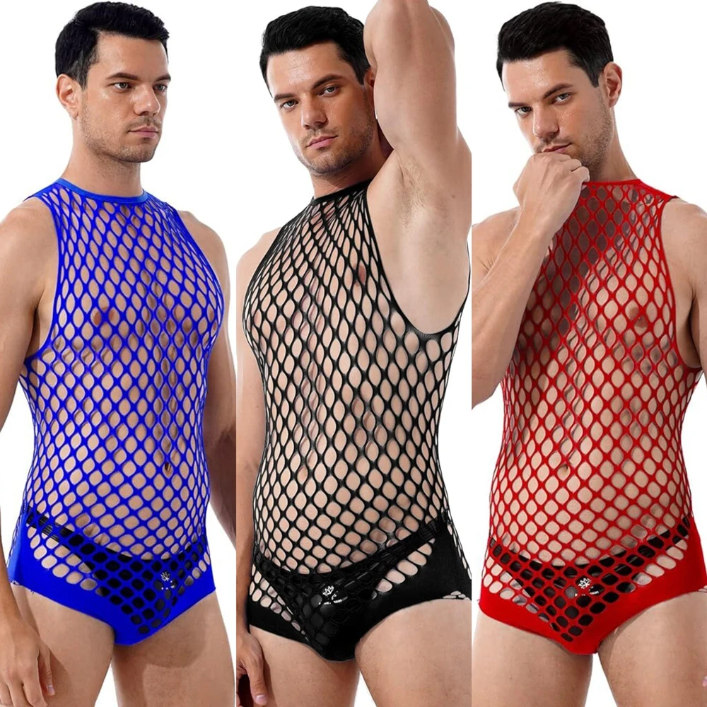 Bodystocking Fishnet - เกย์ Bodystocking Man เครื่องรางชุดสูทผู้ชายแฟนของขวัญเซ็กซี่ชุดชั้นใน Fishnet ชุดชั้นใน