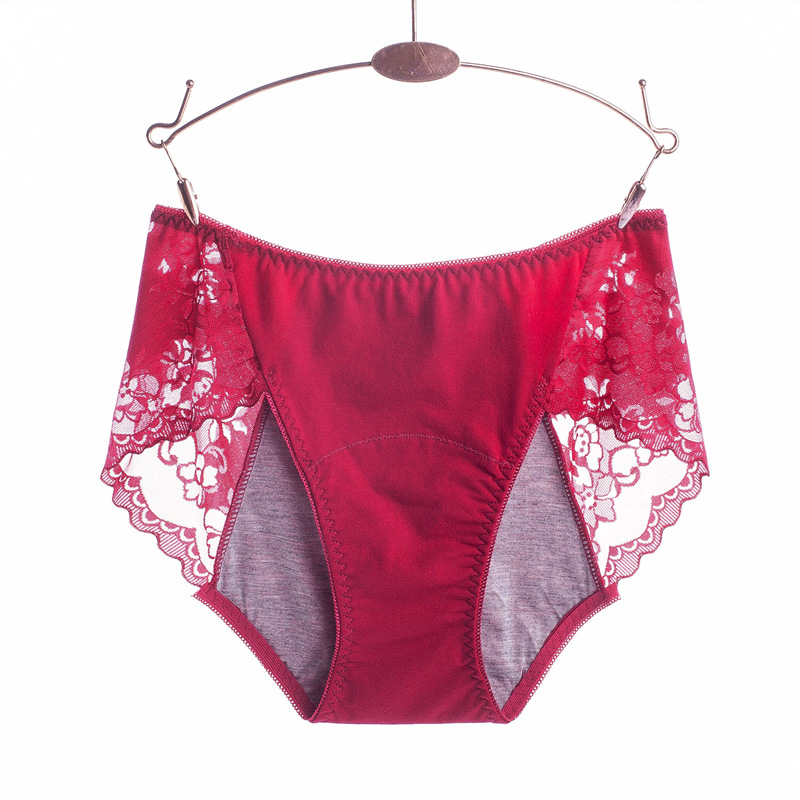 Period Panty Absorbent - 3XL ขนาดใหญ่เซ็กซี่ลูกไม้ดูดซับจํานวนเล็กน้อยระยะเวลาสรีรวิทยา Leak PROOF ประจําเดือนผู้หญิงชุดชั้นใน Breifs