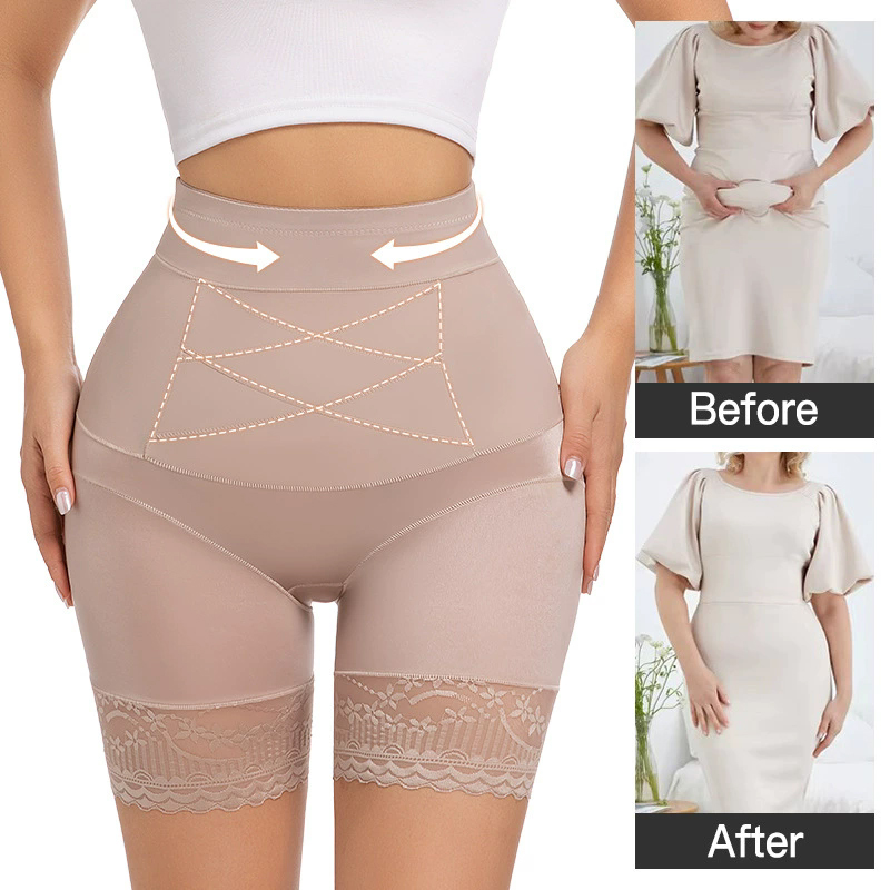 Seamless Underwear Women - กางเกงในกระชับสัดส่วนเอวสูงสำหรับผู้หญิง ช่วยเก็บหน้าท้อง กระชับต้นขา ทรงบ็อกเซอร์
