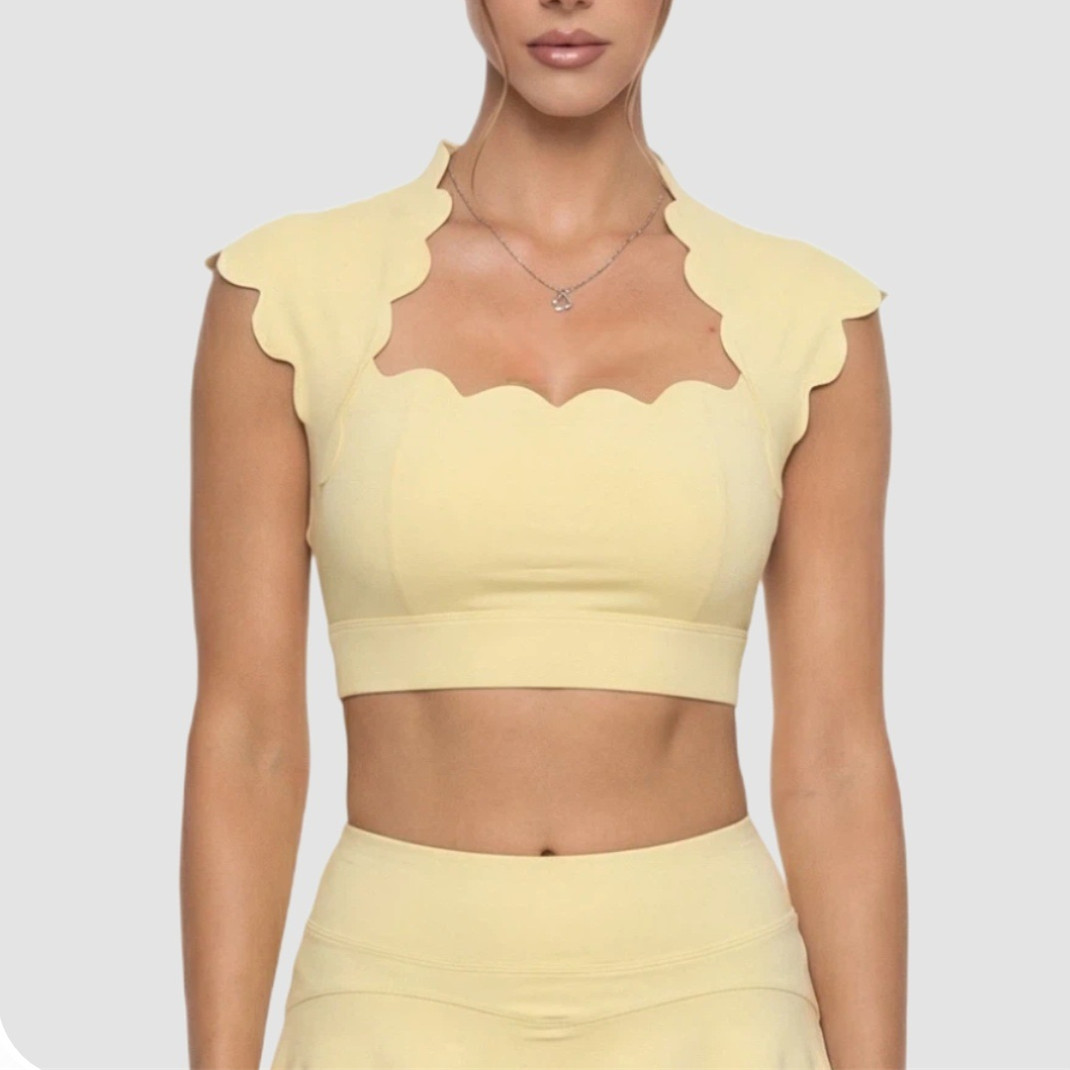 Sports Bra High Impact - เสื้อกีฬาผู้หญิงแบบเวฟ แพด วอยซ์ บราโยคะ เสื้อกล้ามวิ่งออกกำลังกาย เสื้อกีฬาฟิตเนส