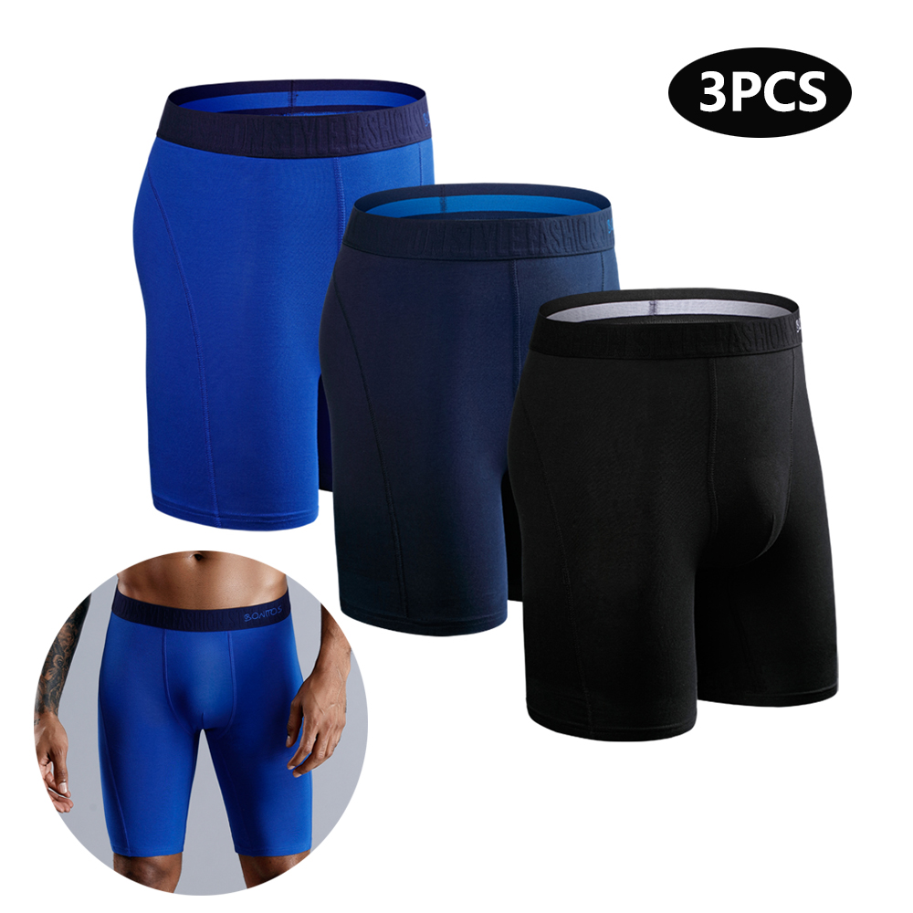Boyshort Underwear - กางเกงในสำหรับบุรุษแบบใหม่3ชิ้นขายาวกางเกงบ็อกเซอร์สำหรับผู้ชายกางเกงในผ้าฝ้ายสำหรับผู้ชายกางเกงในชายแบบเซ็กซี่สำหรับครอบครัว