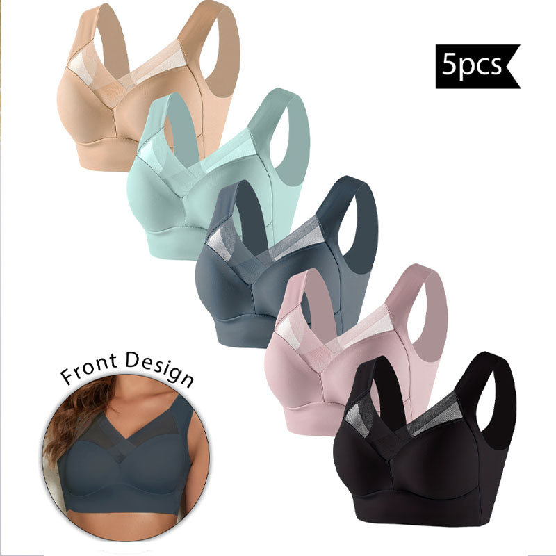 Bralette Wireless Soft - 5PCS ผู้หญิงกีฬา Bras เต็มถ้วย Brassiere หญิงเซ็กซี่