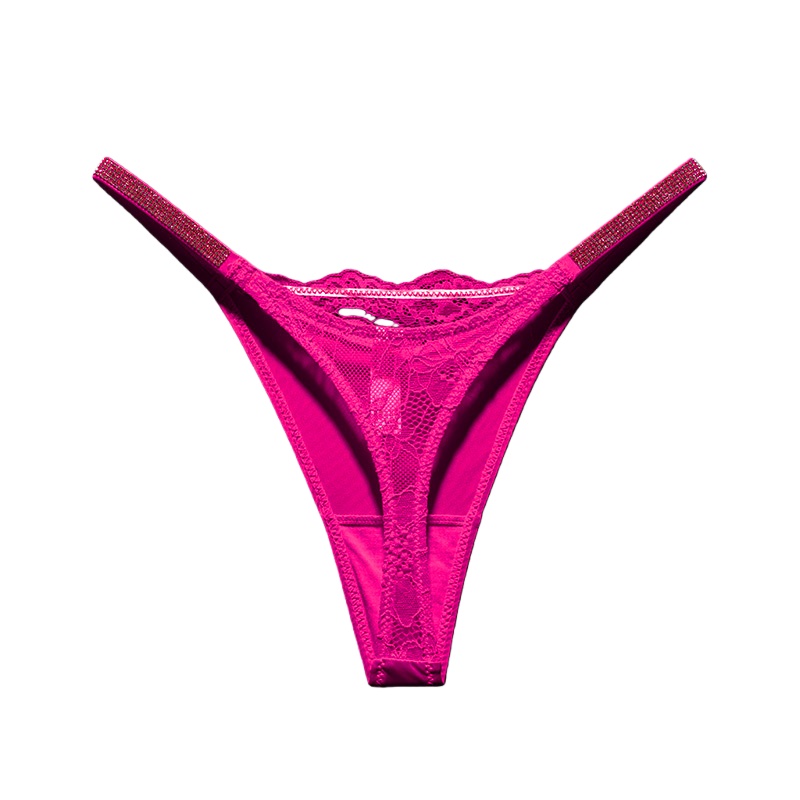 Seamless Underwear Women - กางเกงในผู้หญิงแบบเซ็กซี่ประดับด้วยลูกปัดและลูกไม้ ไร้รอยต่อ แบบจีสตริง โปร่งใส มีตัวอักษร ทรงโลว์ไรส์