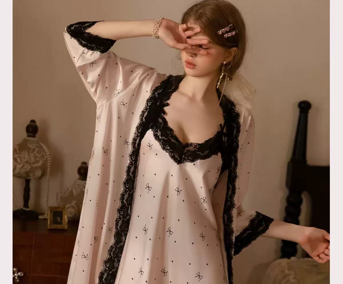 ชุดนอนฤดูร้อนเซ็กซี่สำหรับผู้ห - Robe Silk Women บทวิจารณ์และราคา