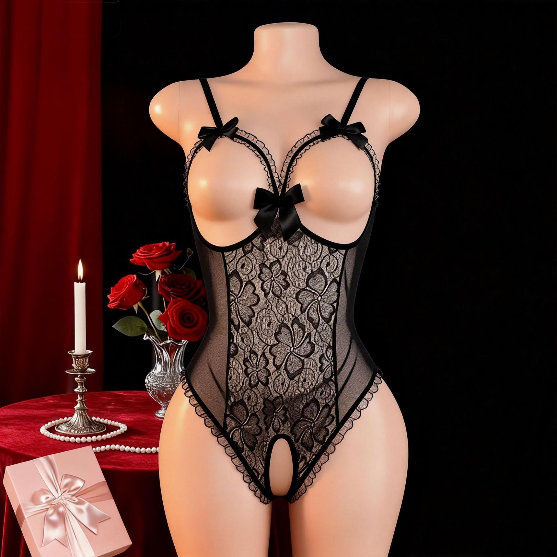 ชุดนอนซีทรูลูกไม้เซ็กซี่แบบเปิ - Babydoll Chemise Night บทวิจารณ์และราคา