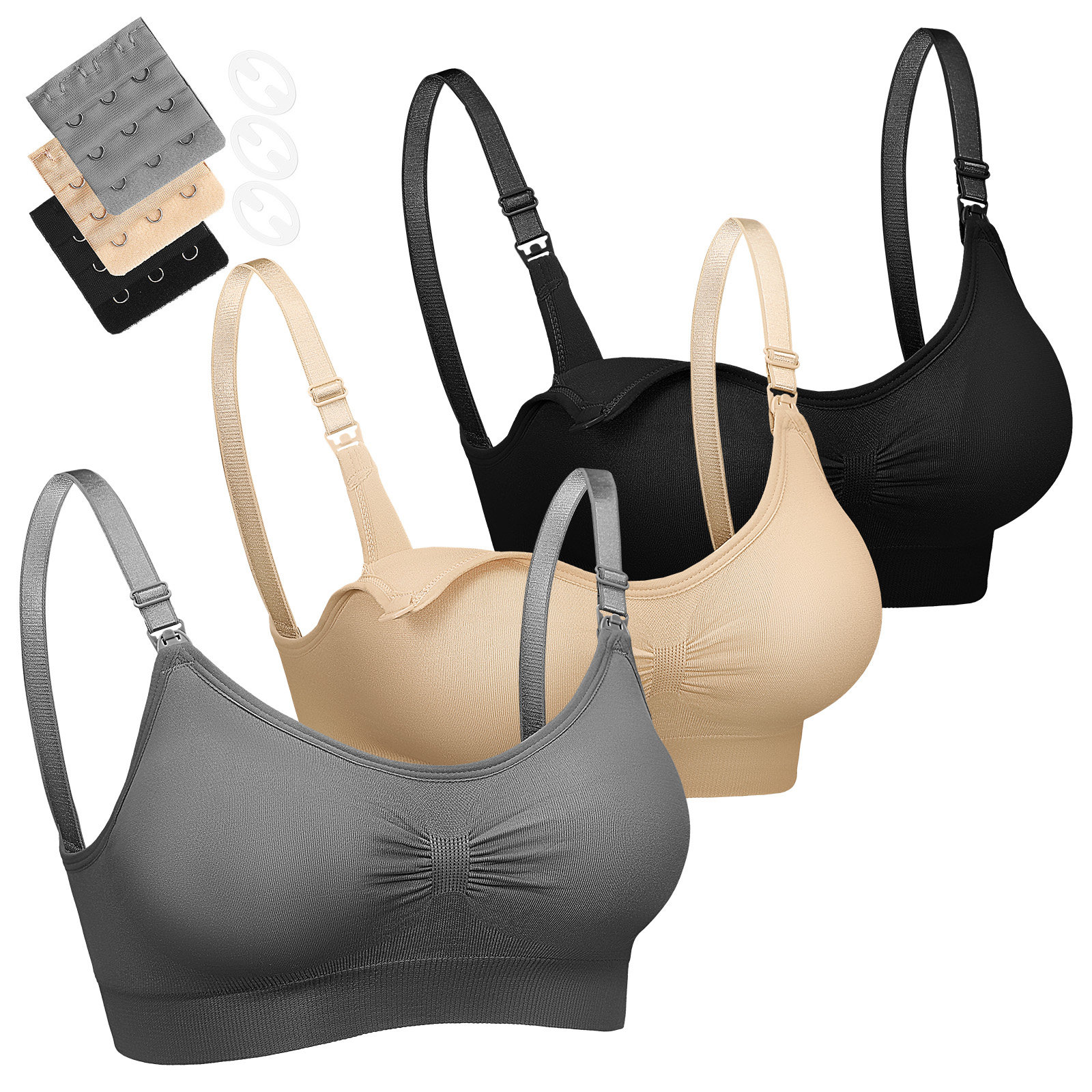 3 ชิ้น บราให้นมสำหรับผู้หญิง ผ - Nursing Bra Sleep บทวิจารณ์และราคา