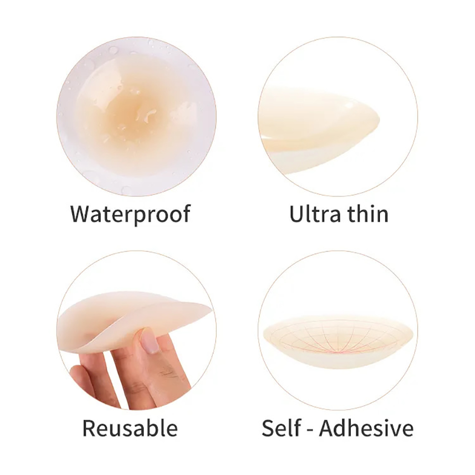 แผ่นปิดจุกนมซิลิโคนแบบใช้ซ้ำได - Silicone Bra Adhesive บทวิจารณ์และราคา