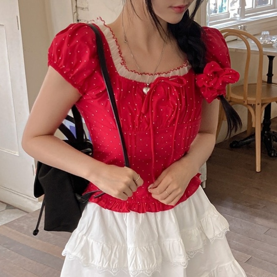 เสื้อเชิ้ตสไตล์เกาหลี แขนสั้นแ - Corset Waist Cinch บทวิจารณ์และราคา