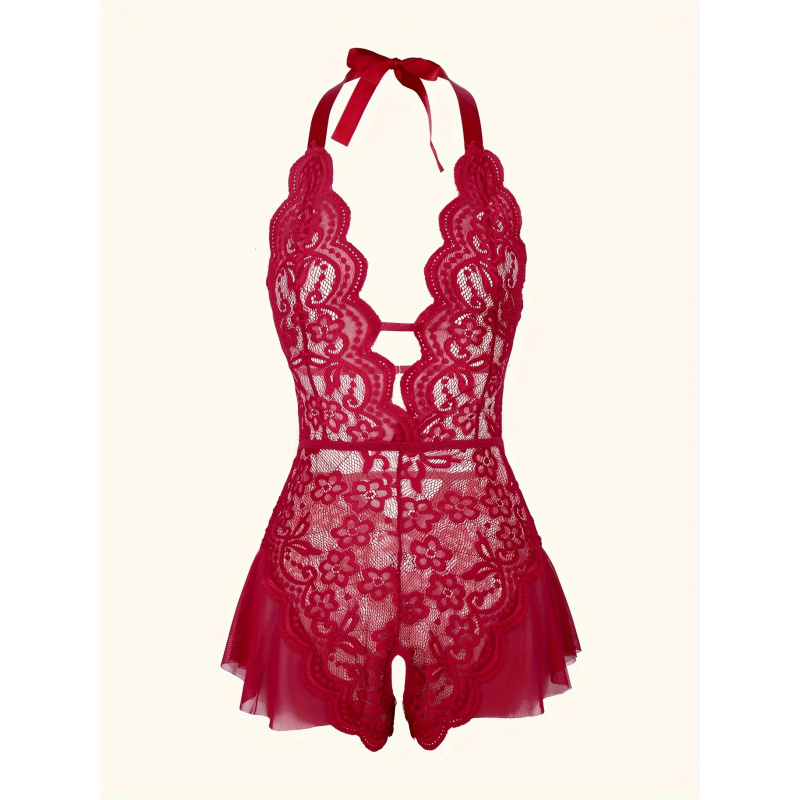 ชุดบอดี้สูทลูกไม้ตาข่ายสุดเซ็ก - Lace Teddy Lingerie บทวิจารณ์และราคา