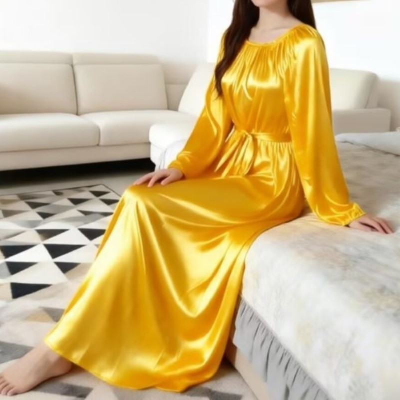 ชุดนอนผ้าไหมไอซ์ซิลค์เนื้อเงา  - Robe Silk Women บทวิจารณ์และราคา