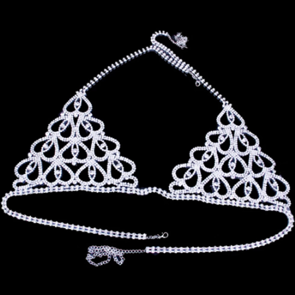 แฟชั่น Rhinestone Heart Bra ชุ - Thong Bikini Women บทวิจารณ์และราคา
