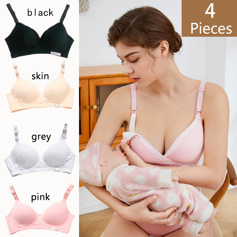 4 ชิ้นใหม่ผ้าฝ้าย Wirefree เสื - Nursing Bra Sleep บทวิจารณ์และราคา