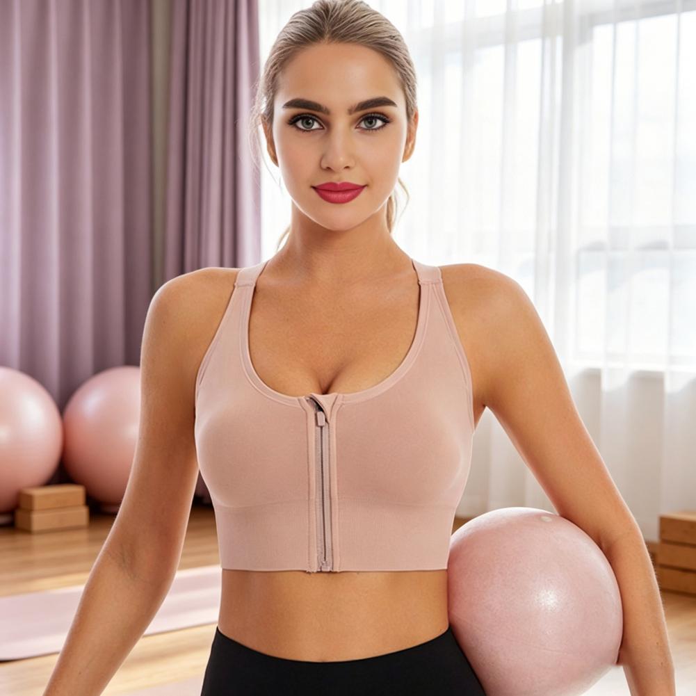 เสื้อชั้นในกีฬาไร้สายแบบมีซิปด - Sports Bra High Impact บทวิจารณ์และราคา