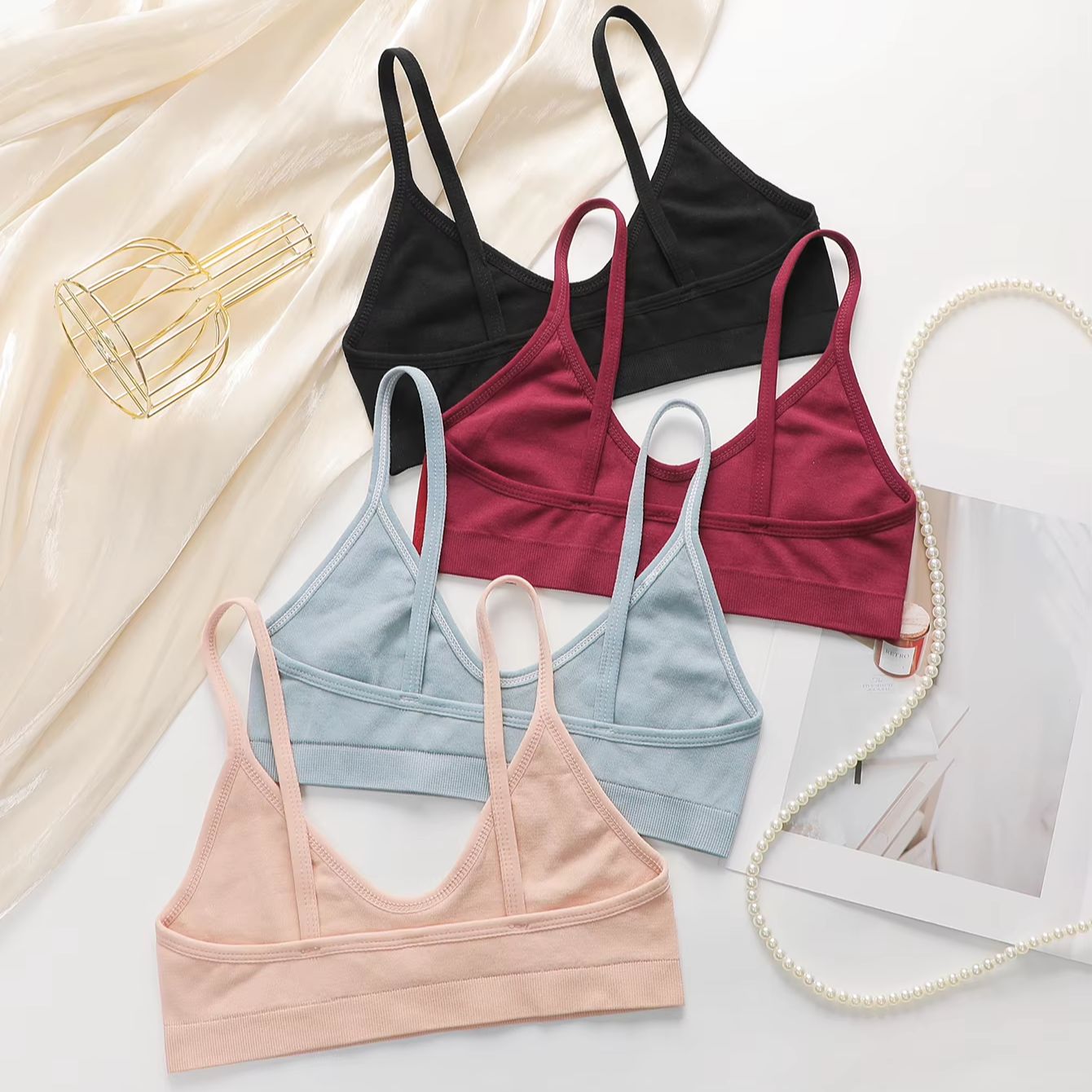 บราไร้โครงสำหรับผู้หญิง บราเล็ - Bralette Wireless Soft บทวิจารณ์และราคา