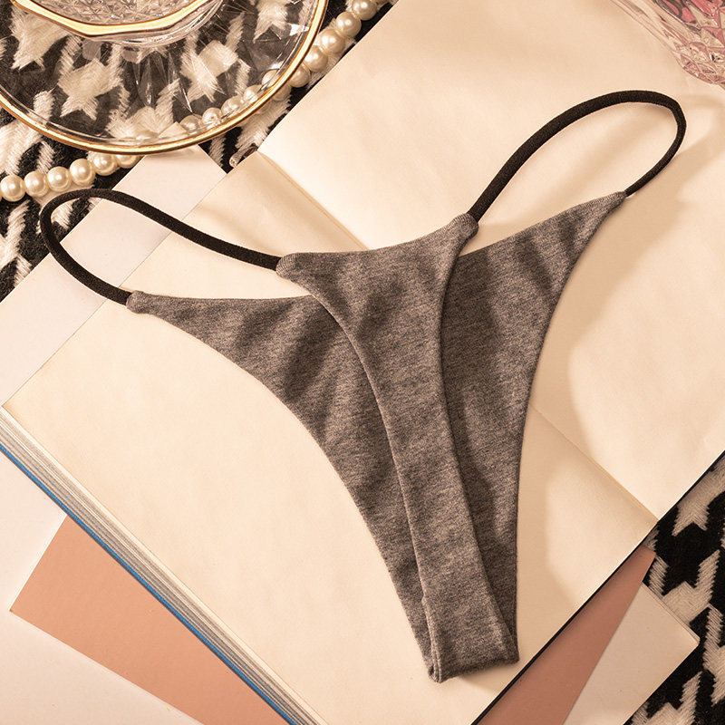 กางเกงในผู้หญิงเอวต่ำผ้าฝ้ายแบ - Thong Bikini Women บทวิจารณ์และราคา