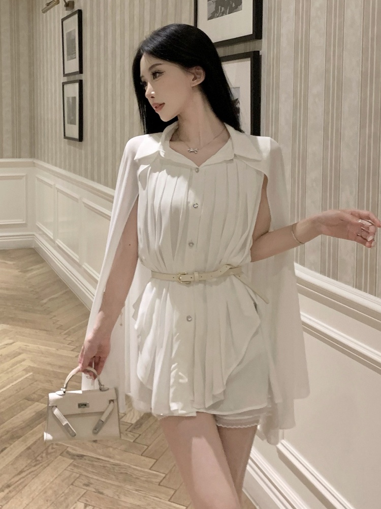 เสื้อเชิ้ตชีฟองสีขาวหรูหรา คอป - Corset Waist Cinch บทวิจารณ์และราคา