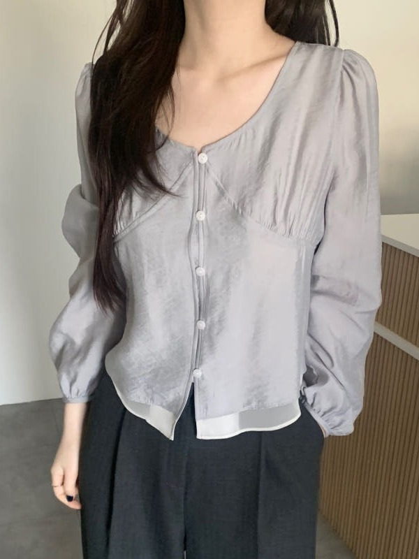 เสื้อเชิ้ตแขนยาวทรงบับเบิ้ลสไต - Corset Waist Cinch บทวิจารณ์และราคา